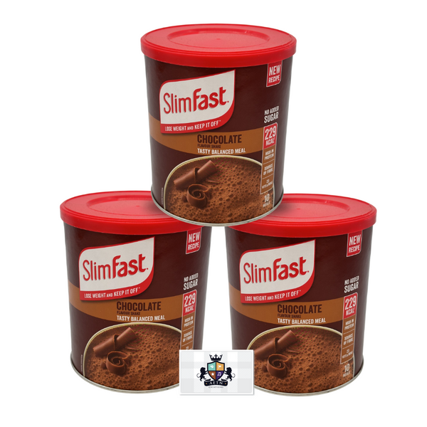 AETN Creations SlimFast Diet Meal Shake Bundle -  High Protein Shake Pack of  3  in 10 Servings Chocolate Flavour plus AETN Creations Fridge Magnet, Tape Measure and Meal Planner