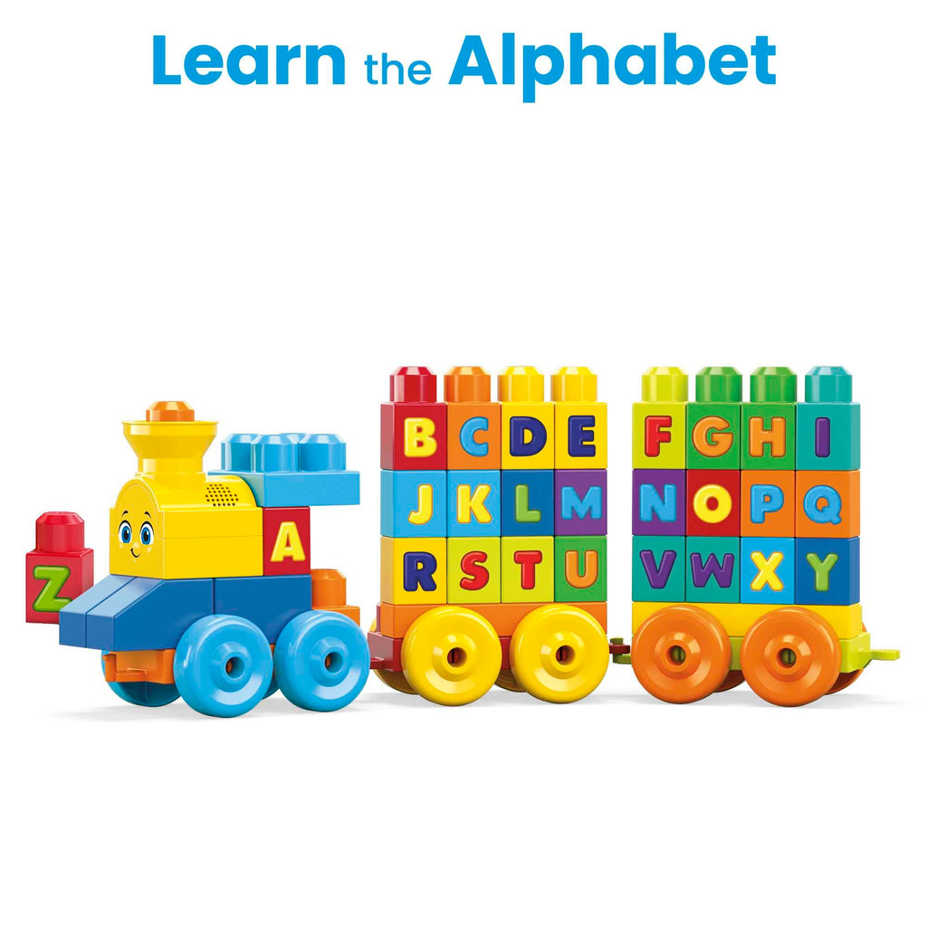 MEGA BLOKS Fisher Price ABC Blocks Building Toy ABC Musical Train with 50 Pieces Music and Sounds for Toddlers Gift Ideas for Kids Age 1 Years