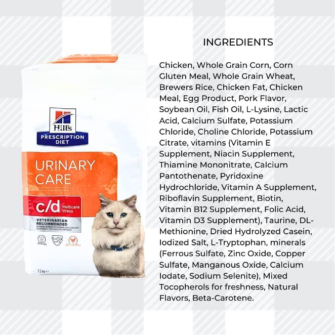 AETN Creations Urinary Care C/D Stress Pack For Adult Cats 1.5kg Dry, 2x85g Wet In Chicken And Salmon Treat With Health Issues