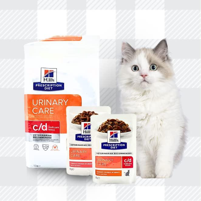 AETN Creations Urinary Care C/D Stress Pack For Adult Cats 1.5kg Dry, 2x85g Wet In Chicken And Salmon Treat With Health Issues