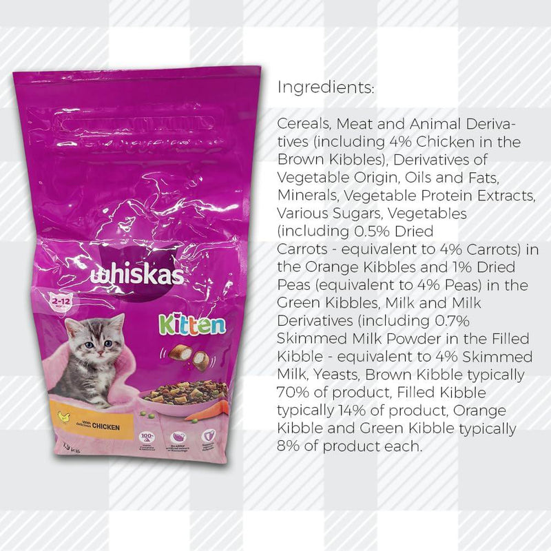 AETN Creations Whiskas Kitten Food Mixed Pack 1.9kg Dry, 6x85g Wet Pouches Plus Cat Treat And Toy Complete For Growing Kittens Up 12 Months Old