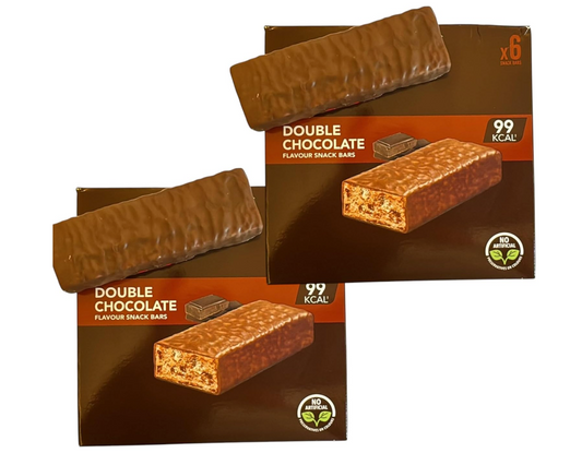 AETN Creations Double Chocolate Snack Bars 2x6 Pack – Low Calorie 99kcal Treat Bars with AETN Creations Meal Planner Guide
