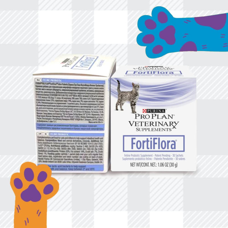 AETN Creations Purina FortiFlora Powder Supplement Bundle of Two Boxes x30 Sachets and AETN Creations Cat Treat, Probiotic Supplement for the Dietary Management of Cat with Diarrhoea