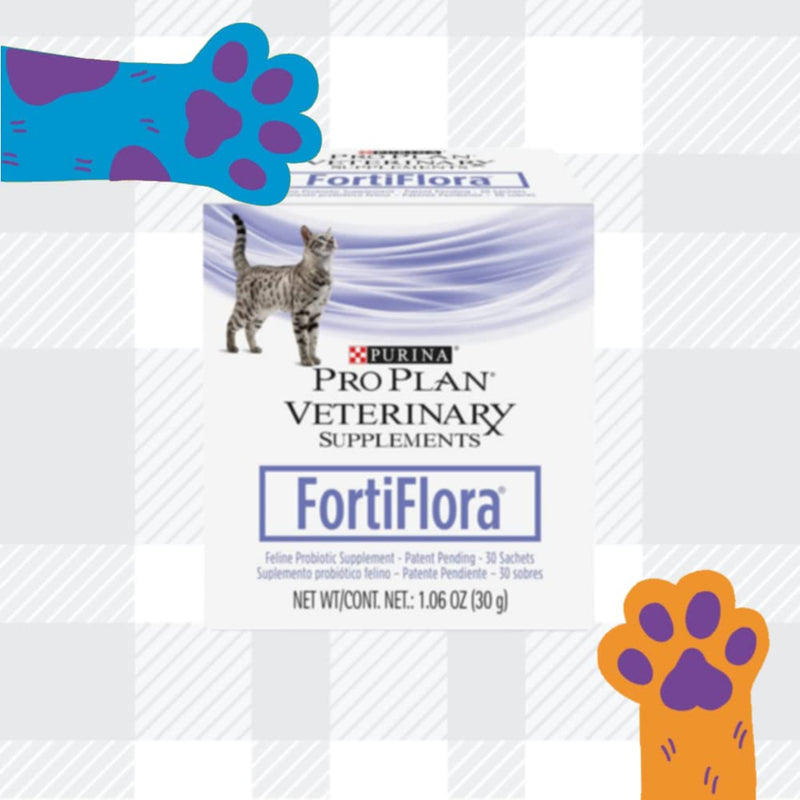 AETN Creations Purina FortiFlora Powder Supplement Bundle of Two Boxes x30 Sachets and AETN Creations Cat Treat, Probiotic Supplement for the Dietary Management of Cat with Diarrhoea