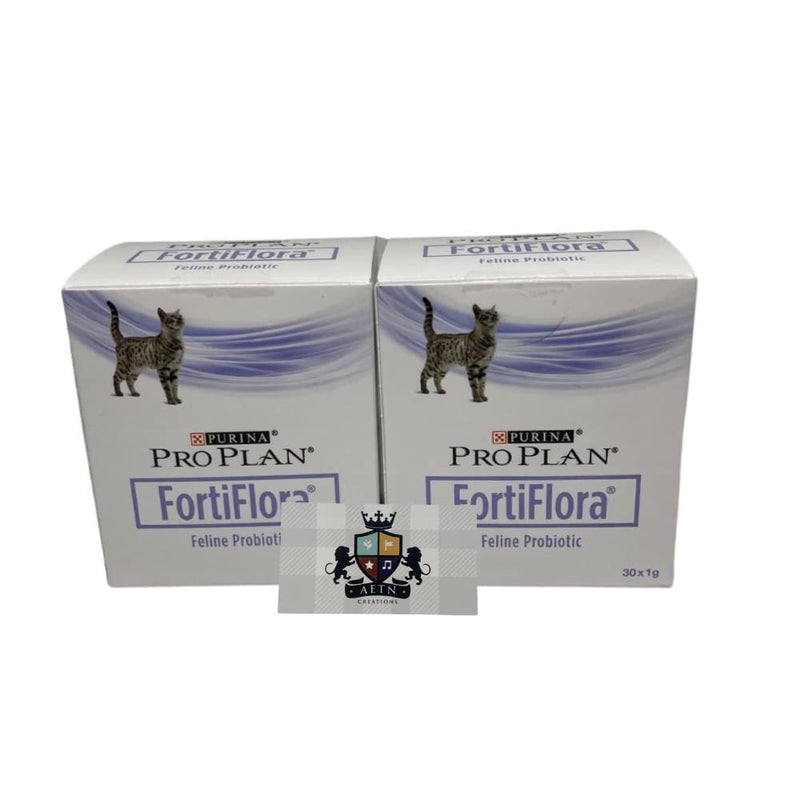 AETN Creations Purina FortiFlora Powder Supplement Bundle of Two Boxes x30 Sachets and AETN Creations Cat Treat, Probiotic Supplement for the Dietary Management of Cat with Diarrhoea