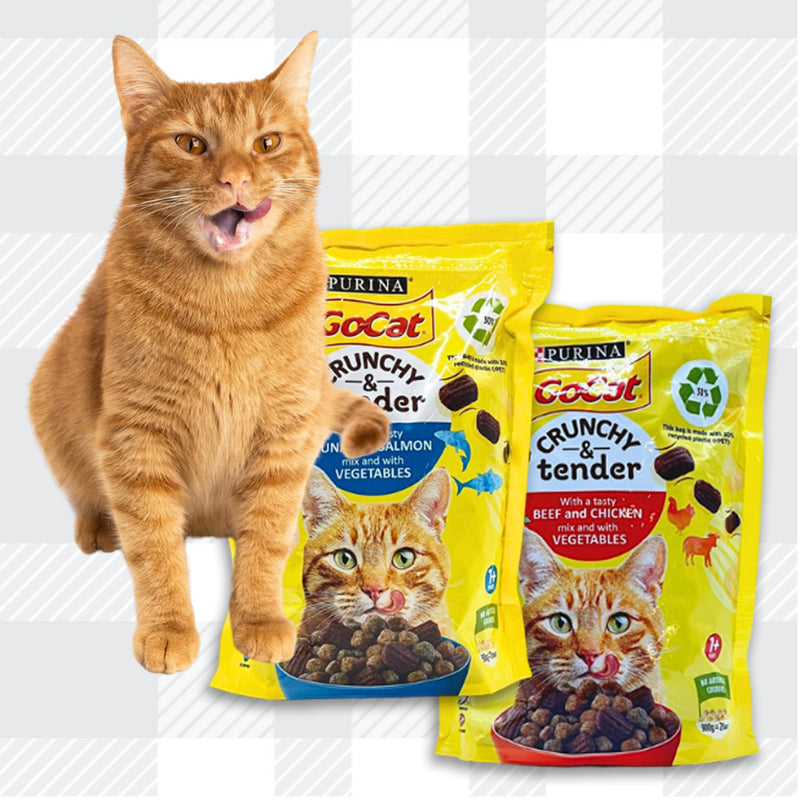 Go Cat Crunchy and Tender Mixed Pack 2x900g Chicken and Tuna plus AETN Chicken Cat Treat Delicious and Nutritious