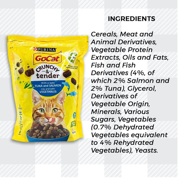 Go Cat Crunchy and Tender Mixed Pack 2x900g Chicken and Tuna plus AETN Chicken Cat Treat Delicious and Nutritious