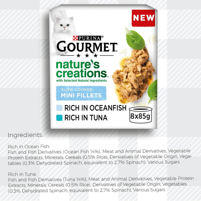 AETN Creations Gourmet Nature's Creations Purina 2x8x85g Wet Mixed Cat Food Pack- Poultry and Fish with Delicious AETN Treat and Fun Mouse Toy