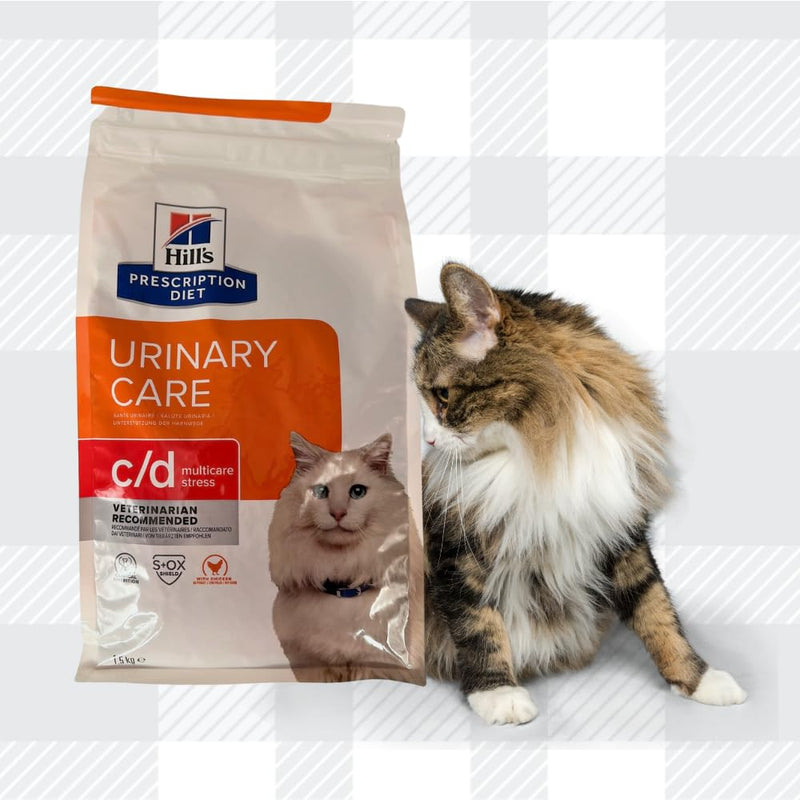 AETN Creations Prescription Diet Feline C/D Stress Urinary Cat Bundle - 1.5kg Dry Food in Chicken plus AETN Treat for Optimal Urinary Tract Health