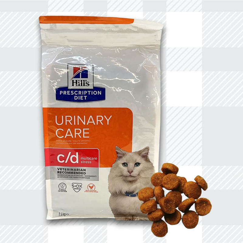 AETN Creations Prescription Diet Feline C/D Stress Urinary Cat Bundle - 1.5kg Dry Food in Chicken plus AETN Treat for Optimal Urinary Tract Health