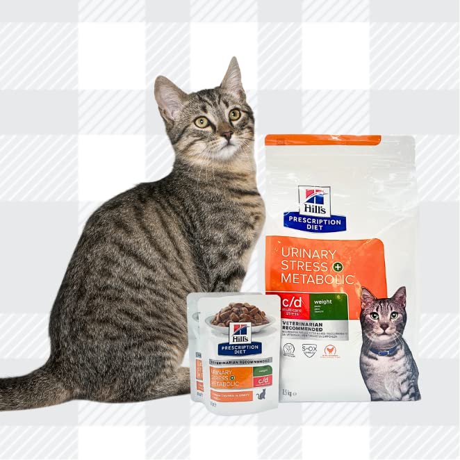 AETN Creations Prescription Diet C/D Urinary Stress plus Metabolic 1.5kg plus 2x85g Wet with AETN Cat Treat pack for Urinary Health & Weight Control