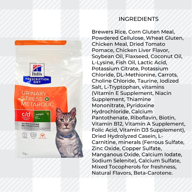 AETN Creations Prescription Diet C/D Urinary Stress plus Metabolic 1.5kg plus 2x85g Wet with AETN Cat Treat pack for Urinary Health & Weight Control