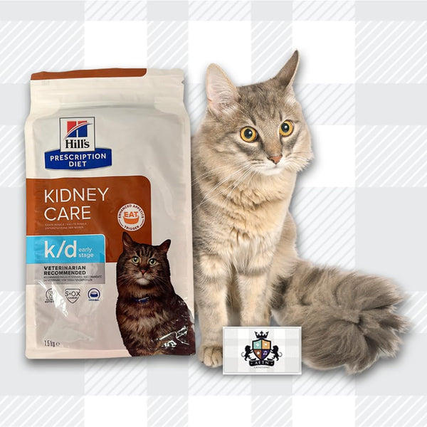 AETN Creations Prescription Diet K/D Early Stage Kidney Care 1.5kg Dry Cat Food plus AETN Chicken Treat, Early Support of Vital Kidney Function