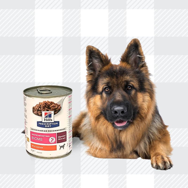 AETN Creations Prescription Diet Canine Gastrointestinal Biome in Chicken 6x354g Wet Food for Adult Dogs with Digestive Difficulties plus AETN Jerky Treat