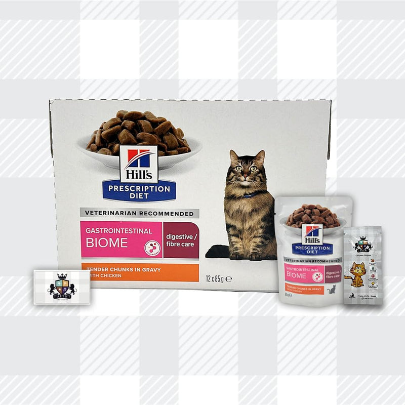 AETN Creations Gastrointestinal Biome Cat Pack 12x85g Wet Cat Food plus AETN Chicken Cat Treat, Digestive Support & Complete Diet Formula