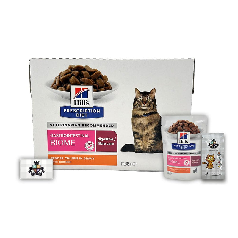 AETN Creations Gastrointestinal Biome Cat Pack 12x85g Wet Cat Food plus AETN Chicken Cat Treat, Digestive Support & Complete Diet Formula