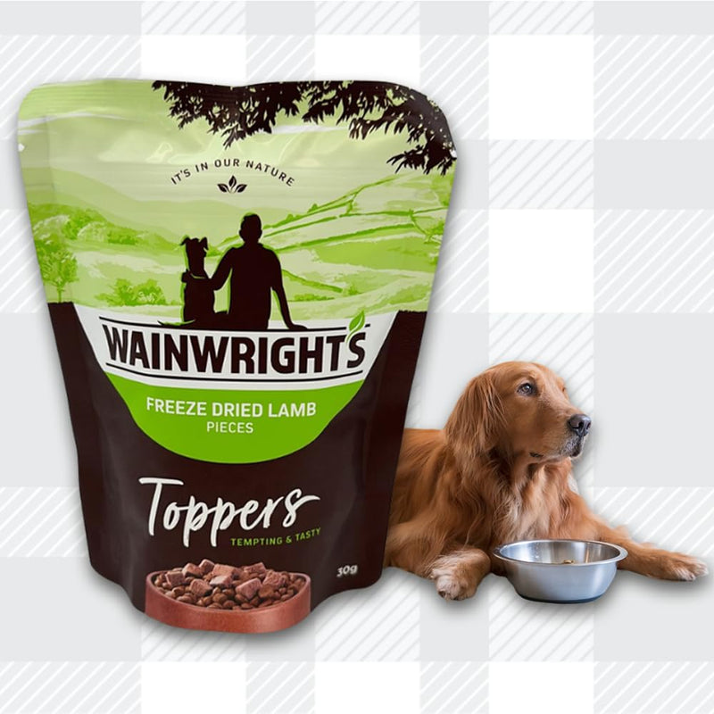 AETN Creations Wainwright's Freeze Dried Dog Food Toppers 2x30g in Lamb plus AETN Creations Jerky Treat, Tasty Addition to your Dog's Diet