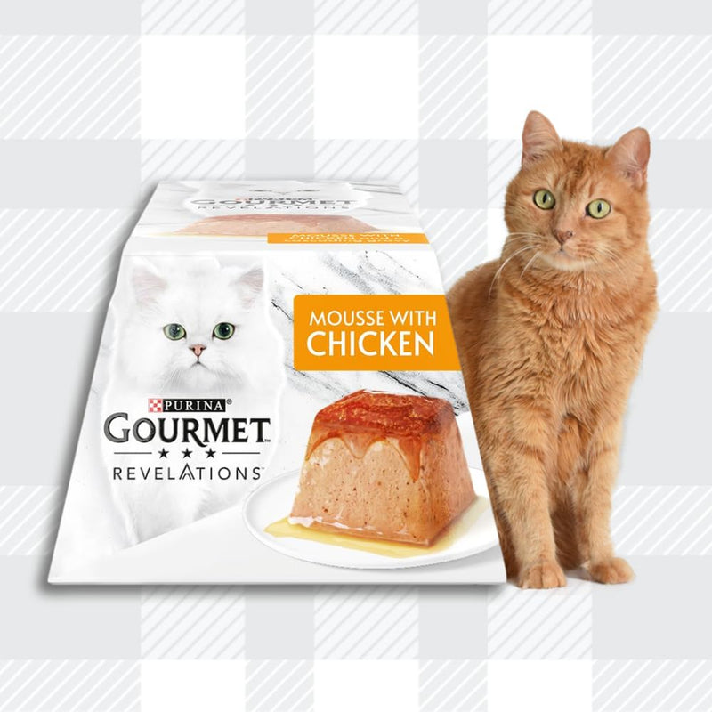 AETN Creations Gourmet Revelations Mousse Variety Pack in Chicken, Tuna, Salmon Delights 3x4x57g Wet Cat Food complete with AETN Cat Treat and Mouse Toy