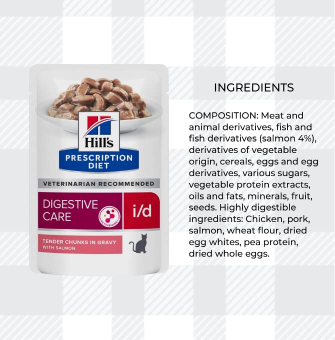 AETN Creations Hills I/D Digestive Mixed Wet Cat Food 6 Salmon 6 Chicken in Gravy for Optimal Digestive Health plus AETN Feline Treat