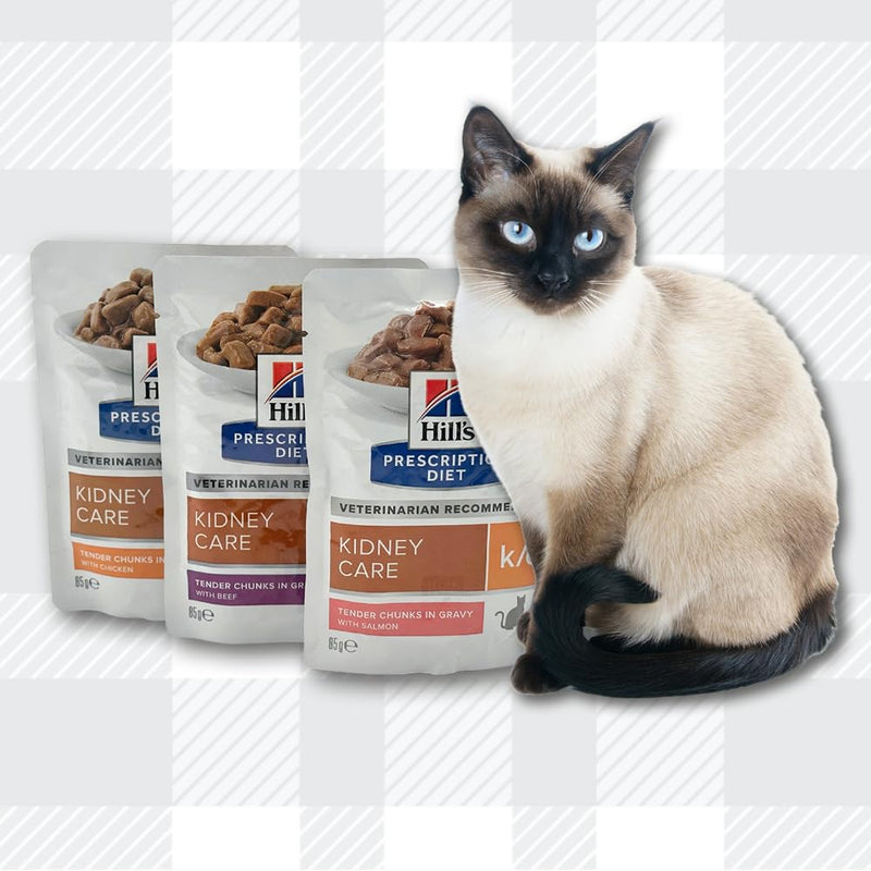 AETN Creations K/D Prescription Diet Variety Pack 3x85g Wet Pouches + 1.5kg Dry with AETN Chicken Cat Treat, Formulated to Improve Renal Health