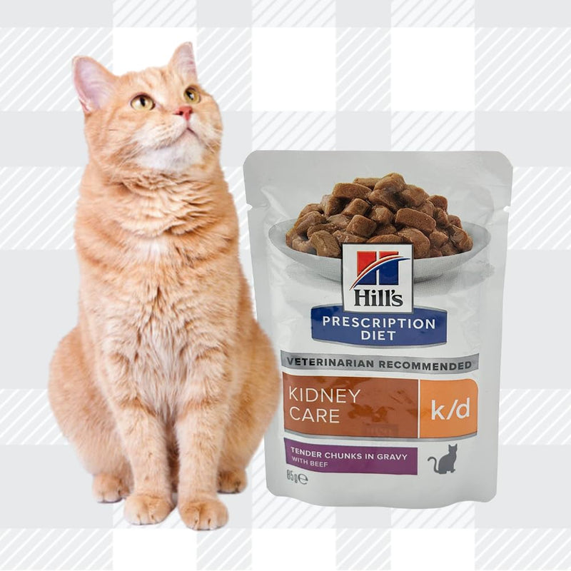 AETN Creations K/D Wet Cat Variety Pack Prescription Diet in Chicken,Beef, Salmon 12x85g plus AETN Treat and Toy