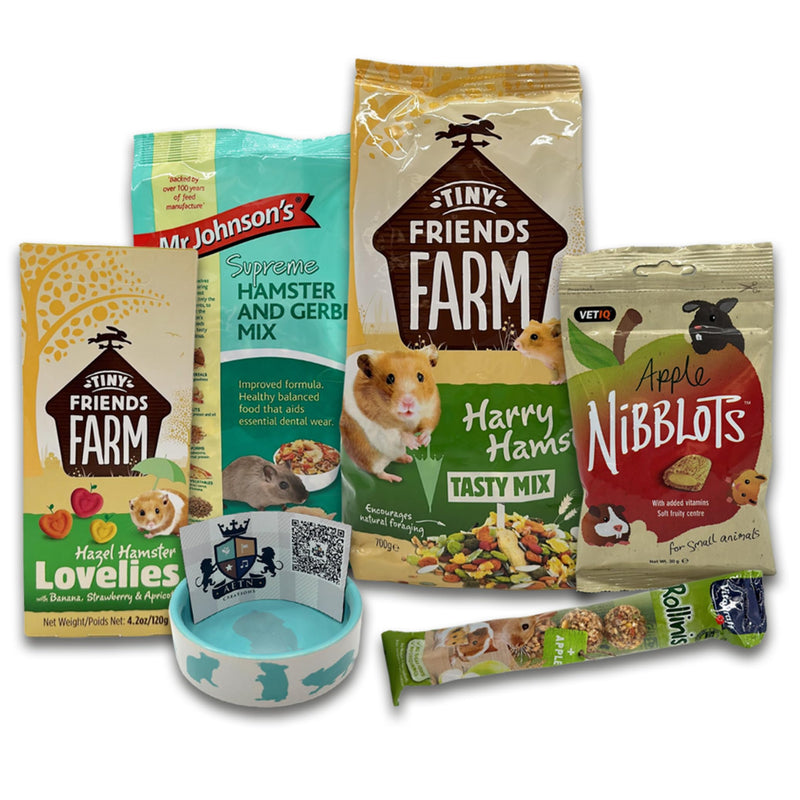 AETN Creations Complete Hamster Care Kit: Premium Dry Food, Delectable Treats, Feeding Bowl, and Adorable Fridge Magnet by AETN Creations