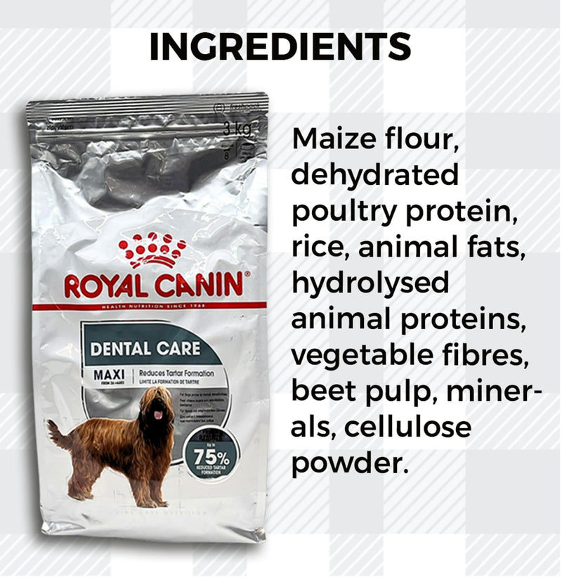 AETN Creations Royal Canin Maxi Dental Care Dog Bundle 3kg Dry Dog Food and AETN Chicken Jerky Treat Helps Maintain Dental Health