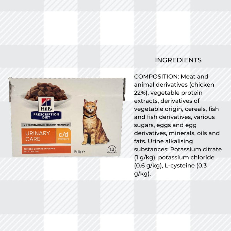 AETN Creations Prescription Diet C/D Multicare Wet Cat Food Mixed Pack – 12 Chicken and 12 Salmon with AETN Cat Treat Promotes a Healthy Urinary Tract