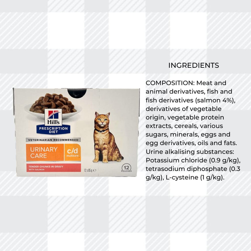 AETN Creations Prescription Diet C/D Multicare Wet Cat Food Mixed Pack – 12 Chicken and 12 Salmon with AETN Cat Treat Promotes a Healthy Urinary Tract