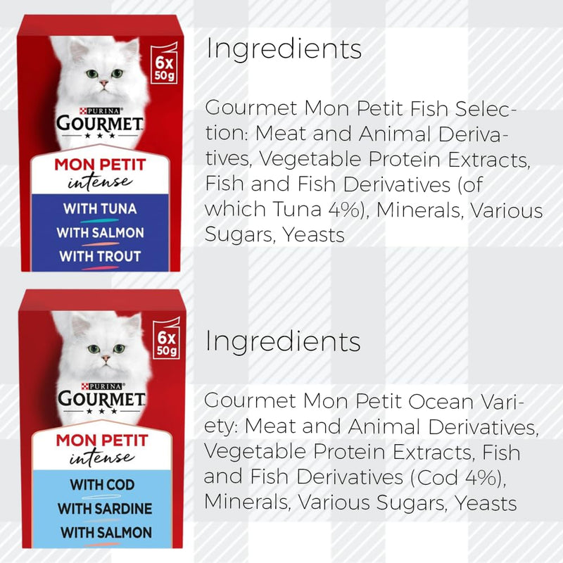 AETN Creations Gourmet Mon Petit Mix Selection Delights 4x6x50g Adult Wet Cat Food of Assortment Flavours with Fun Toy Mouse and Delicious AETN Chicken Treat