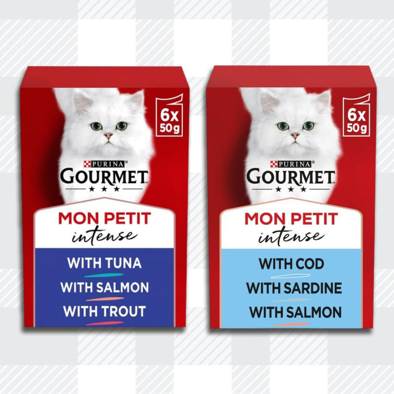 AETN Creations Gourmet Mon Petit Mix Selection Delights 4x6x50g Adult Wet Cat Food of Assortment Flavours with Fun Toy Mouse and Delicious AETN Chicken Treat