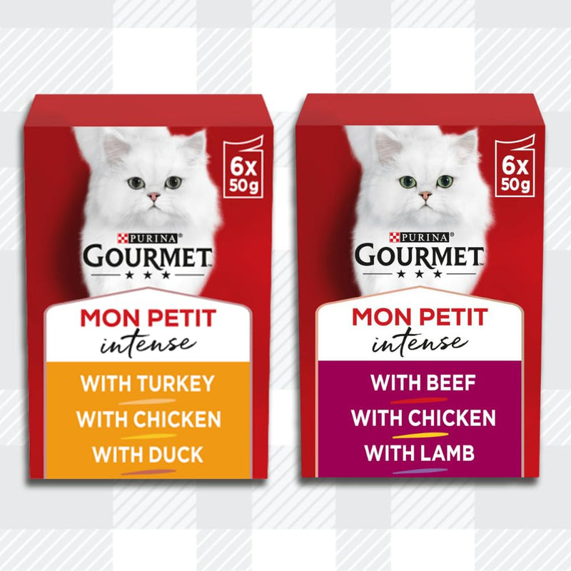 AETN Creations Gourmet Mon Petit Mix Selection Delights 4x6x50g Adult Wet Cat Food of Assortment Flavours with Fun Toy Mouse and Delicious AETN Chicken Treat