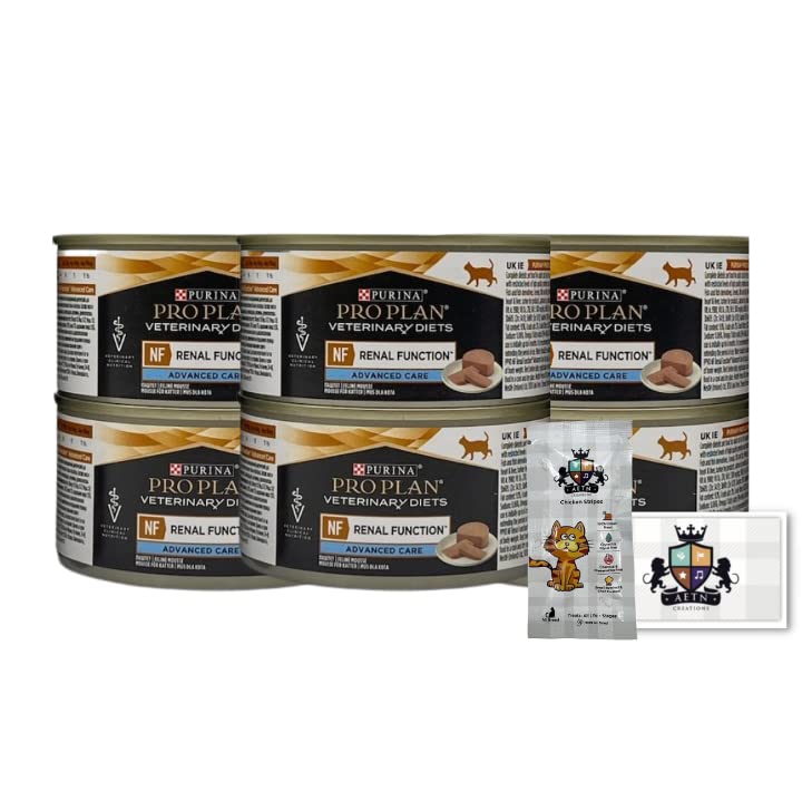 AETN Creations Pro Plan NF Renal Function Advanced Care Wet Cat Food 6x195g Mousse Tins with AETN Treat for Adult Cats with Renal Illnesses, Help Support Kidney Function