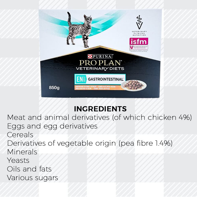 AETN Creations Pro Plan Gastrointestinal Wet Cat Food Mixed Pack 10x85g Chicken 10x85g Salmon with AETN Cat Treat Nourishing Digestive Health Formula