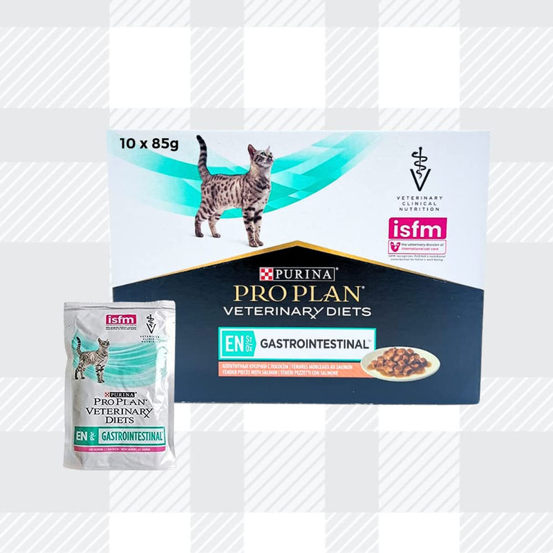 AETN Creations Pro Plan Gastrointestinal Wet Cat Food Mixed Pack 10x85g Chicken 10x85g Salmon with AETN Cat Treat Nourishing Digestive Health Formula