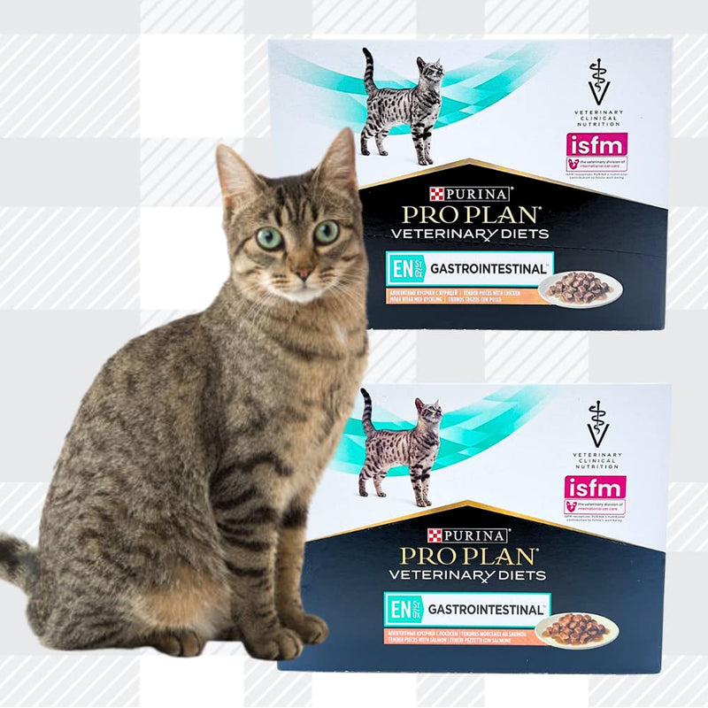 AETN Creations Pro Plan Gastrointestinal Wet Cat Food Mixed Pack 10x85g Chicken 10x85g Salmon with AETN Cat Treat Nourishing Digestive Health Formula