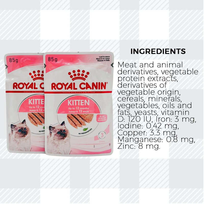 AETN Creations Royal Canin Kitten Wet + Dry Bundle for Happy, Healthy Kittens 1x400g, 2x85g Jelly, 2x85g Gravy, 2x85g Loaf with Delicious AETN Chicken Cat Treat