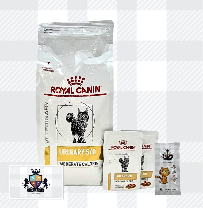 AETN Creations Urinary S/O Moderate Calorie Royal Canin 1.5kg + 2x85g Wet Pouches with AETN Cat Treat Supports Urinary Health