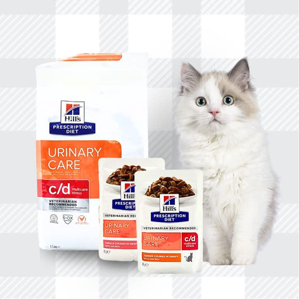 AETN Creations Urinary Bundle C/D Urinary Stress for Adult Cats 1.5kg + 2x85g Wet with AETN Treat Support's Feline Urinary Health