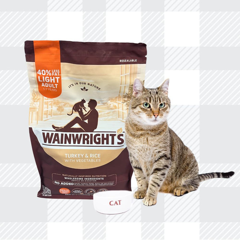 AETN Creations Wainwright's Light Dry Adult Cat Food Turkey & Rice With Vegetables 1.5kg Low-Calorie Formula for Feline Weight Management with AETN Cat Treat