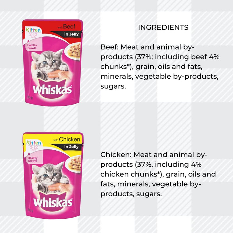 AETN Creations Whiskas Mixed Pack 6 Fish Flavour, 6 Mixed Menu for a Happy, Healthy Kitten with AETN Treat, Milky Treats and Toy, for Growing Kittens