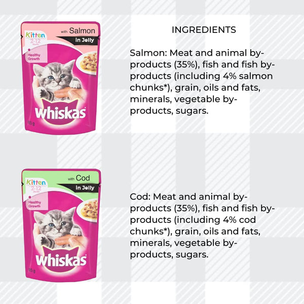 AETN Creations Whiskas Mixed Pack 6 Fish Flavour, 6 Mixed Menu for a Happy, Healthy Kitten with AETN Treat, Milky Treats and Toy, for Growing Kittens