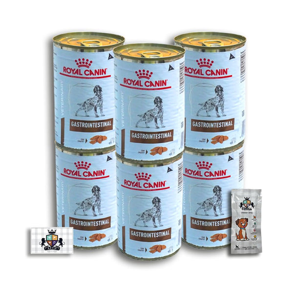 6x400g Wet Gastrointestinal in Loaf Veterinary Diet Dog Food for Adult Dogs with Digestive Sensitivities + Jerky Treat