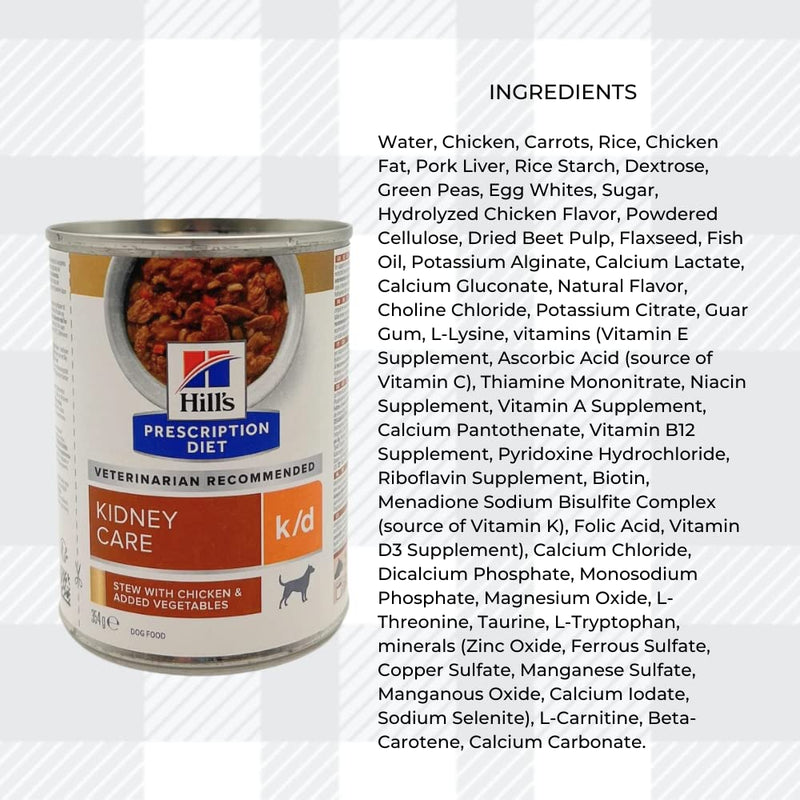 k/d Kidney Care Stew 6x354g Chicken - Balanced Dietetic Wet Food For Adult Dogs Suffering From Kidney Problems, Support Kidney And Heart Function