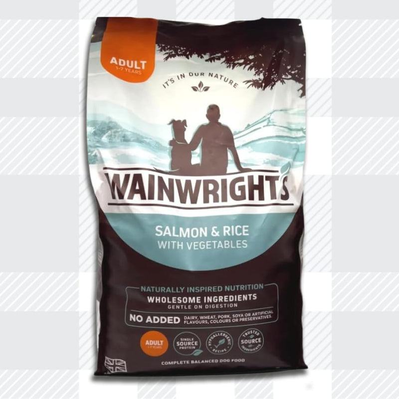 AETN Creations Wainwright's Complete Dry Adult Dog Food Salmon with Rice 2kg Nutrient Packed for Canine Wellness with AETN Chicken Jerky Treat