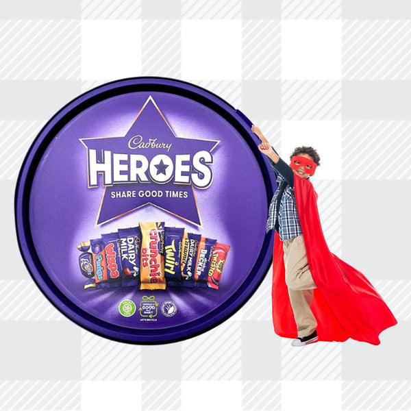 AETN Creations Sweet Delights with Cadbury Heroes Tub 2x550g A Scrumptious Assortment of Chocolate Mini Treats for Every Occasion with AETN Christmas Card