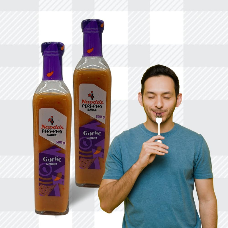 AETN Creations Nando's 2x500g Peri-Peri Garlic Flavourful Sauce for Marinating, Add a Spicy and Tangy Twist to your Dishes with AETN Fridge Magnet