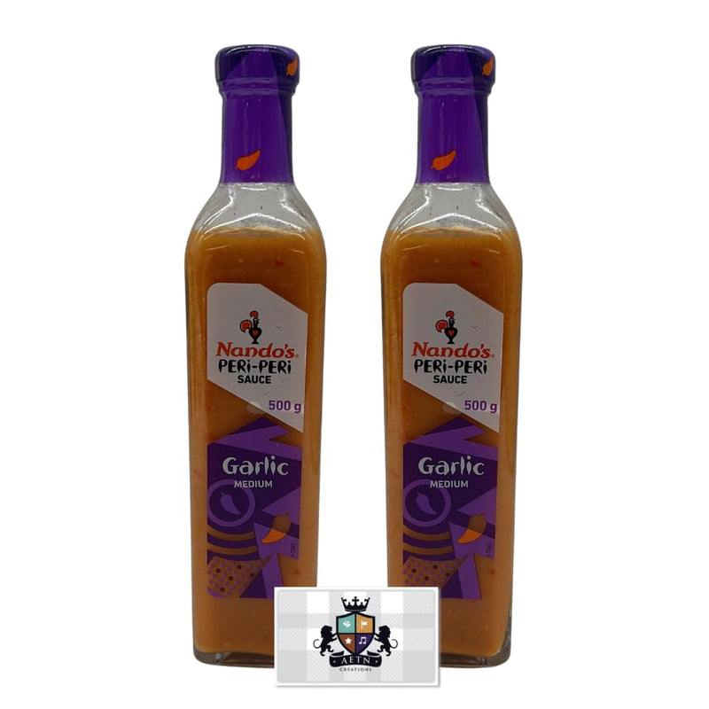 AETN Creations Nando's 2x500g Peri-Peri Garlic Flavourful Sauce for Marinating, Add a Spicy and Tangy Twist to your Dishes with AETN Fridge Magnet