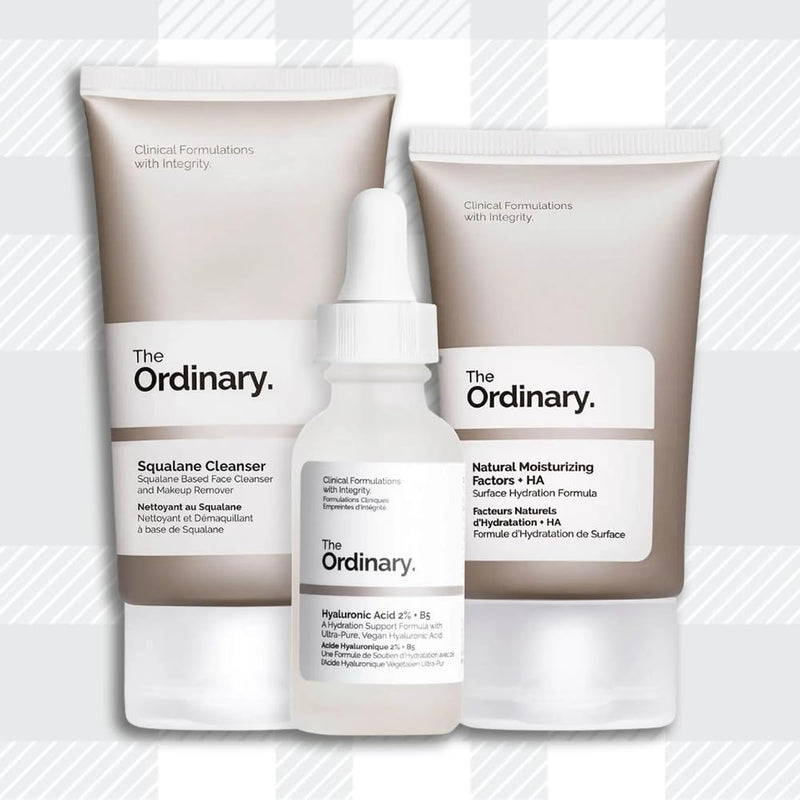 AETN Creations The Ordinary The Daily Set of Squalane Cleanser, Hyaluronic Acid 2% + B5 and Natural Moisturizing Factors + HA complete Gift with AETN Keepsake Heart