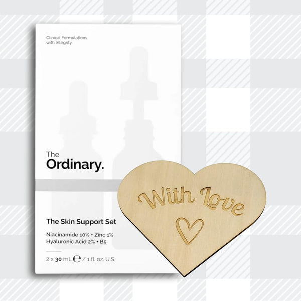 AETN Creations The Ordinary The Skin Support Set, Hydrating Pack of Hyaluronic Acid 2% + B5 and Niacinamide 10% + Zinc 1% complete Gift with AETN Keepsake Heart